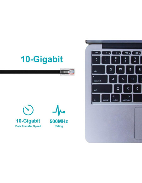 Cable Ethernet Cat6A Monoprice 3.05m Sin Botón STP Negro