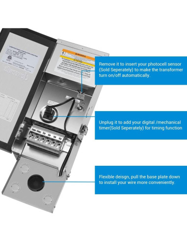 Transformador Bajo Voltaje DEWENWILS 200W 120V a 12V-15V