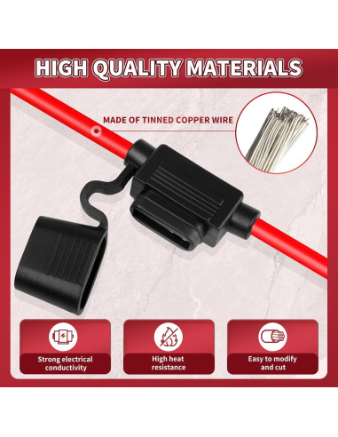 Soporte de Fusible en Línea 12V XIOGZAXI 10 AWG 35.1 cm