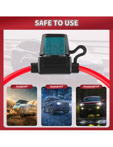 Soporte de Fusible en Línea 12V XIOGZAXI 10 AWG 35.1 cm