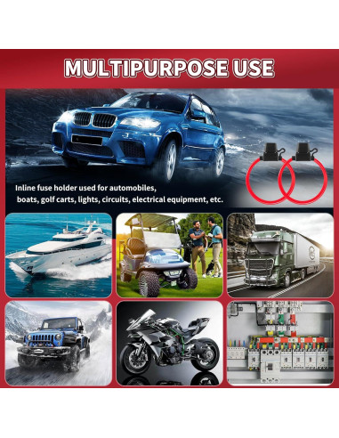 Soporte de Fusible en Línea 12V XIOGZAXI 10 AWG 35.1 cm