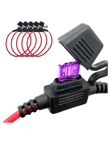 Soporte de Fusible Inline MGI 18AWG con 5 Fusibles Mini 3AMP Soporte de Fusible Inline MGI 18AWG con 5 Fusibles Mini 3AMP