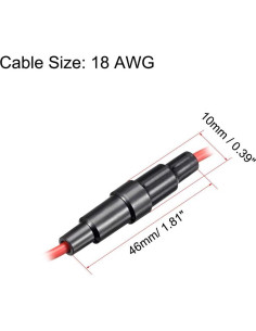 Portafusible Tornillo 18 AWG uxcell 20 Pcs 5x20mm 2