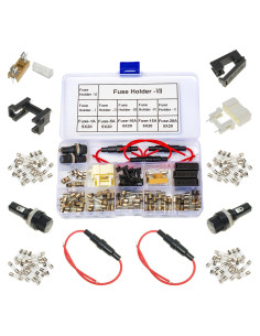Kit de Fusibles y Portafusibles Kidisoii 5x20mm 250V 12 Piezas