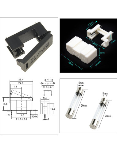 Kit de Fusibles y Portafusibles Kidisoii 5x20mm 250V 12 Piezas