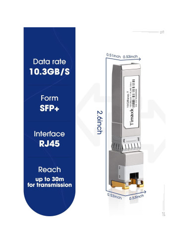 Transceptor SFP+ 10GBase-T Timaxk RJ-45 hasta 30m CAT.6a/CAT7