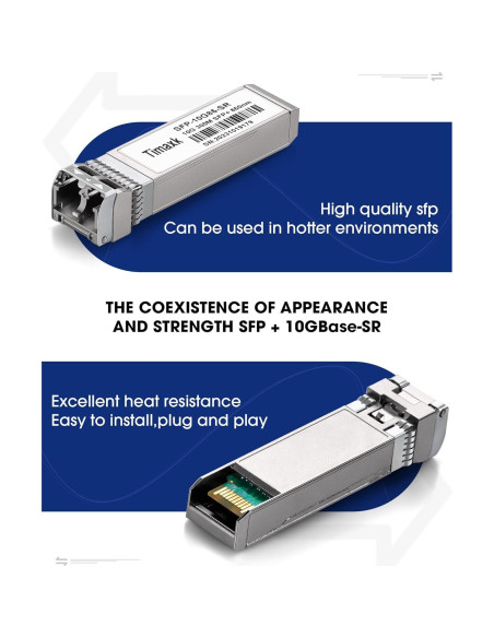 Paquete de 4 Transceptores SFP+ 10G Timaxk 10GBASE-SR 850nm