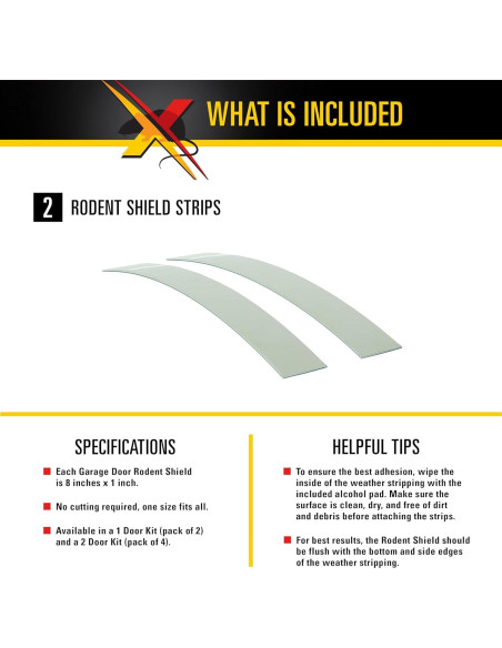 Escudo de Roedores Xcluder para Puertas de Garaje - Kit 2 Tiras 20x2.5cm Escudo de Roedores Xcluder para Puertas de Garaje - Kit 2 Tiras 20x2.5cm