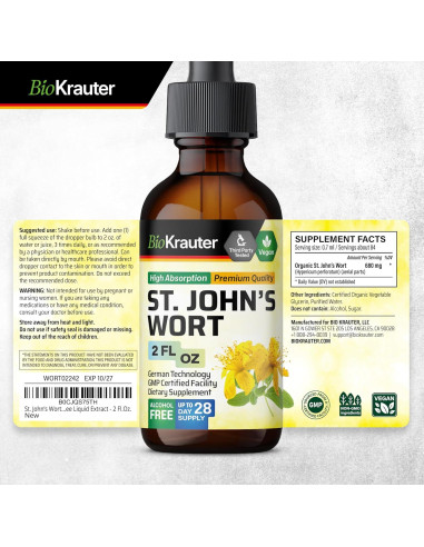 Tintura de Hypericum Perforatum Bio Krauter 59.15 ml - Vegana