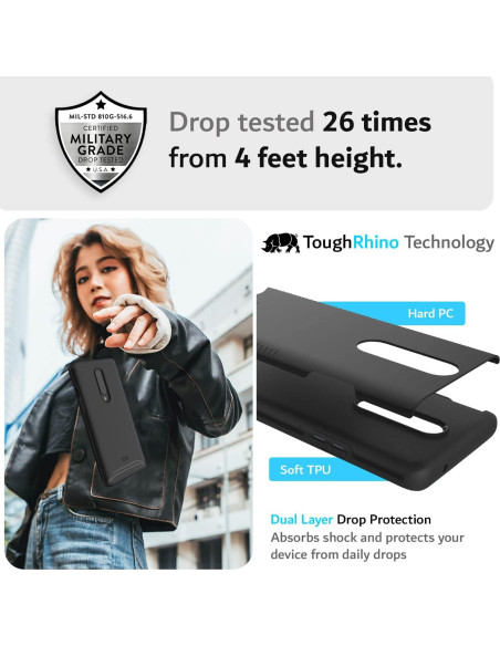 Funda TUDIA para OnePlus 8 5G - Grado Militar Doble Capa Negra