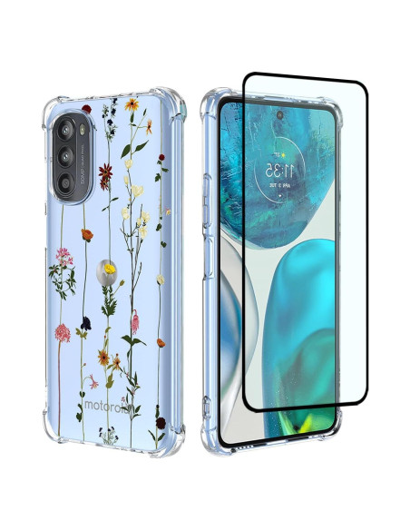 Funda Transparente Jardín Floral para Moto G52 4G/G82 5G/G71S 5G