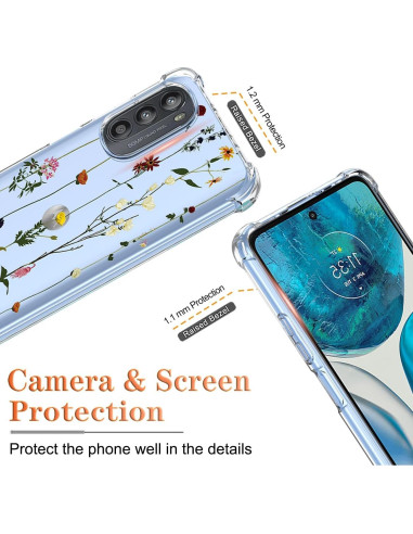 Funda Transparente Jardín Floral para Moto G52 4G/G82 5G/G71S 5G