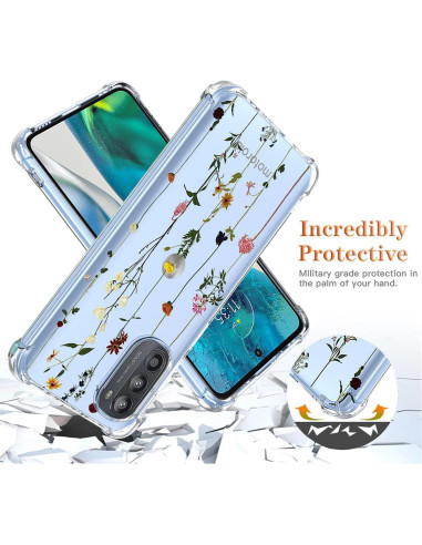 Funda Transparente Jardín Floral para Moto G52 4G/G82 5G/G71S 5G