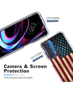 Funda Protectora Floral para Motorola Moto Edge 2021 con Protector de Pantalla 2