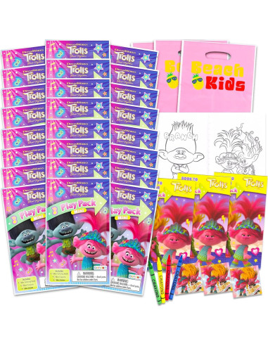 Conjunto de Fiesta Mini Trolls Dreamworks - 24 Paquetes de Juego