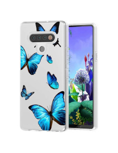 Funda Transparente TPU para LG K51/Q51/Reflect - Mariposa Azul