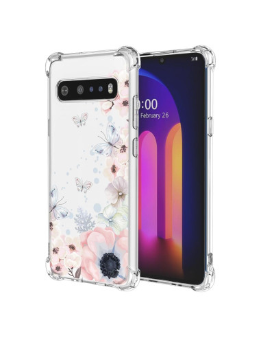 Funda Protectora LG V60 ThinQ / G9 Floral Rosa Antigolpes