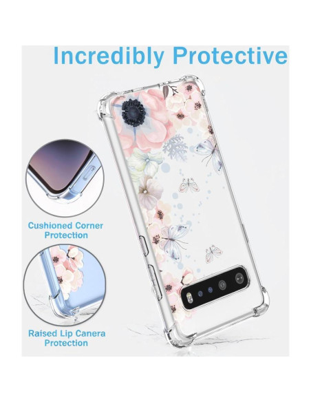 Funda Protectora LG V60 ThinQ / G9 Floral Rosa Antigolpes Funda Protectora LG V60 ThinQ / G9 Floral Rosa Antigolpes