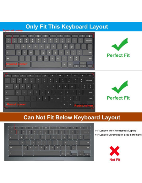 Cubierta de Teclado CaseBuy para Lenovo Chromebook 11.6" y 13"