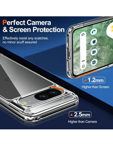 Funda Transparente Oterkin para Google Pixel 8 con 2 Protectores