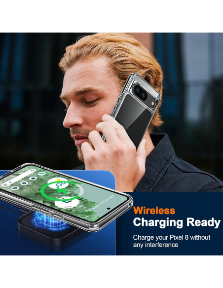 Funda Transparente Oterkin para Google Pixel 8 con 2 Protectores Funda Transparente Oterkin para Google Pixel 8 con 2 Protectores