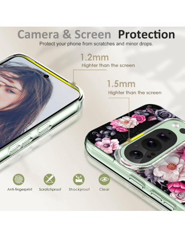 Funda Protectora Gxmeuie para Google Pixel 9 Pro XL Floral TPU