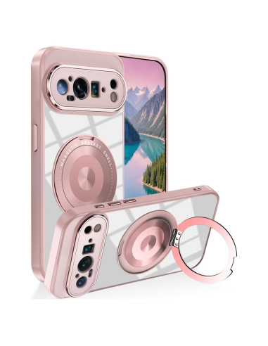 Funda Google Pixel 9 Pro XL Rosa con Soporte Magnético y Delgado
