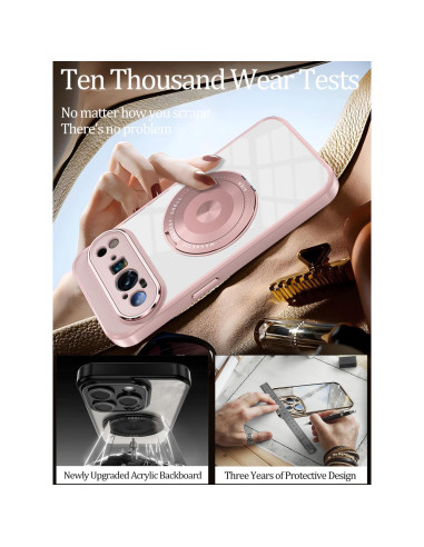 Funda Google Pixel 9 Pro XL Rosa con Soporte Magnético y Delgado