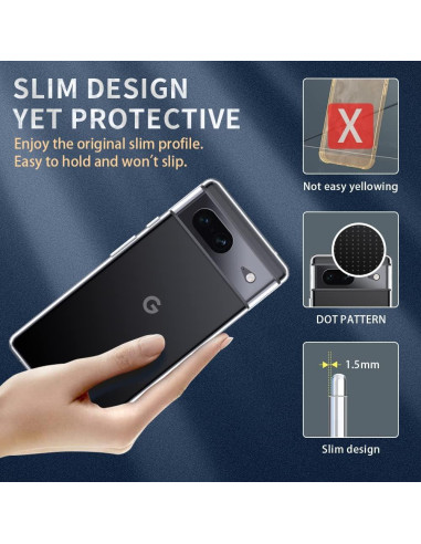 Funda Transparente BOKOO para Google Pixel 7 - Antigolpes y Antideslizante