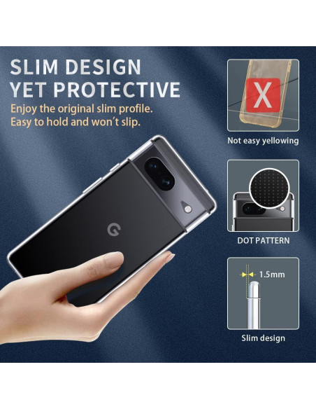 Funda Transparente BOKOO para Google Pixel 7 - Antigolpes y Antideslizante