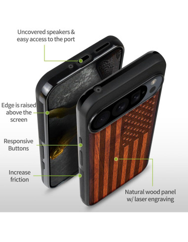 Funda de Madera Carveit para Google Pixel 9 Pro - Antichoque