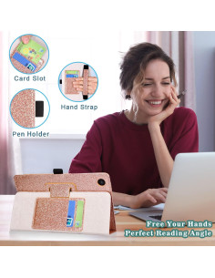 Funda DMLuna para Alcatel Joy Tab 2 8" Rosa Brillo 2020 2