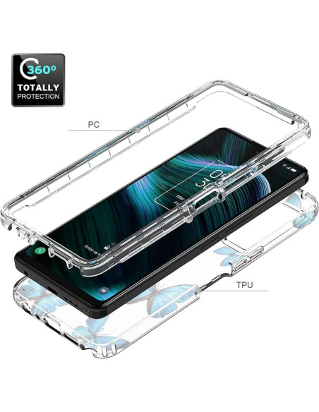 Funda Protectora Transparente para TCL Stylus 5G 2022 con Protector de Pantalla