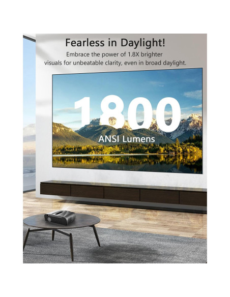 Proyector ZCGIOBN 4K 1800 ANSI Lúmenes Lanzamiento Corto