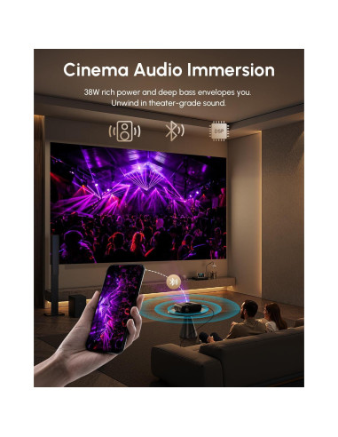 Proyector ZCGIOBN 4K 1800 ANSI Lúmenes Lanzamiento Corto