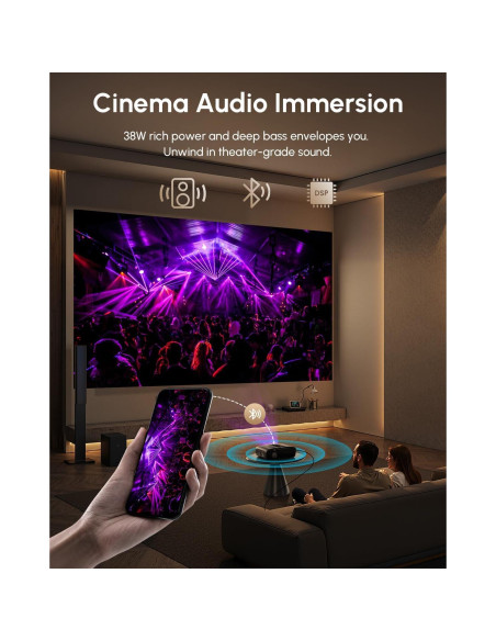 Proyector ZCGIOBN 4K 1800 ANSI Lúmenes Lanzamiento Corto