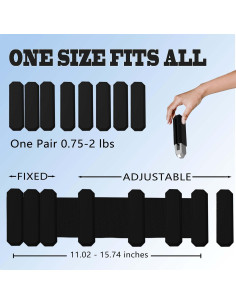 Pesas Ajustables para Muñeca y Tobillo Mibcocny 0.91 kg 2
