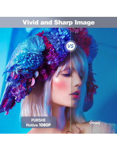 Proyector WiFi Bluetooth PURSHE AK-60 Nativo 1080P 450 Lúmenes 2