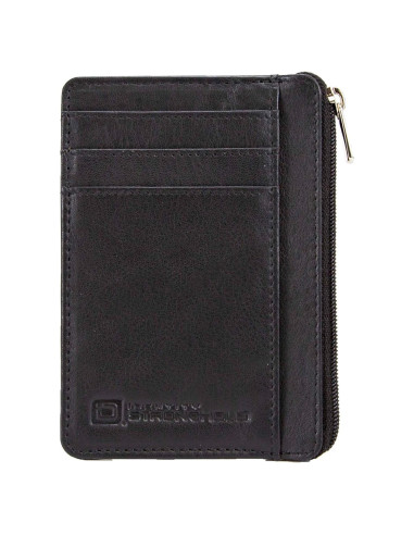 Cartera Mini RFID ID Stronghold de Cuero Genuino Negra