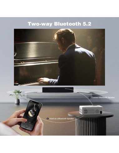 Proyector WiFi Bluetooth PURSHE AK-60 Nativo 1080P 450 Lúmenes