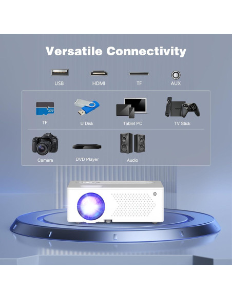 Proyector WiFi Bluetooth PURSHE AK-60 Nativo 1080P 450 Lúmenes