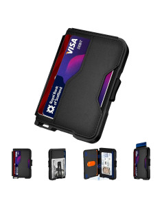 Billetera delgada para hombres Tizmuo con bloqueo RFID negra