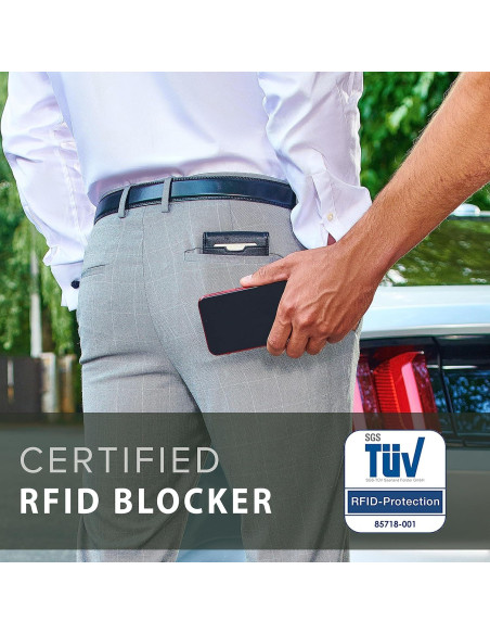 Cartera Slim TRAVANDO Atlanta Hombre RFID Negro - Clip Dinero Cartera Slim TRAVANDO Atlanta Hombre RFID Negro - Clip Dinero