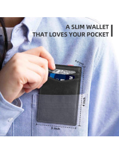 Billetera Slim Zitahli para Hombres con 6 Ranuras y Bloqueo RFID 2
