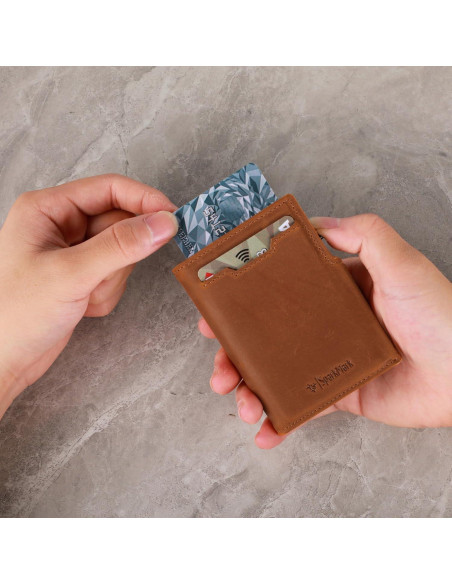 Billetera RFID Minimalista SparkMark para Hombres - Marrón Claro Billetera RFID Minimalista SparkMark para Hombres - Marrón Claro