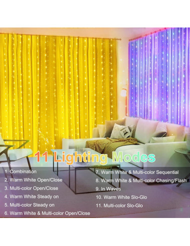 Luces de Cortina LED BrizLabs 288 LED Multicolor Control Remoto