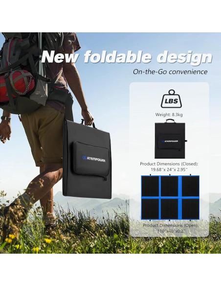 Panel Solar Plegable ATEM POWER 200W con Controlador MPPT