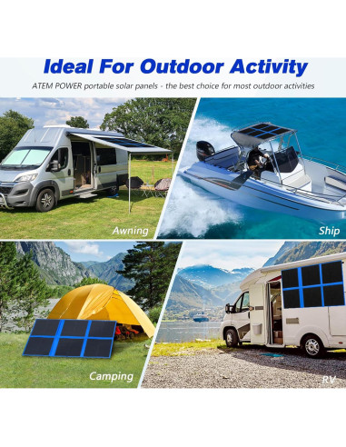 Panel Solar Plegable ATEM POWER 200W con Controlador MPPT