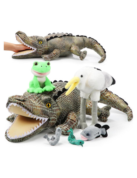 Conjunto de Juguetes de Peluche Leyndo 6 en 1 Cocodrilo 55.88 cm