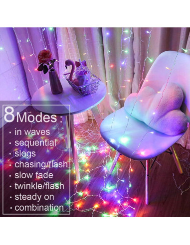 Cortina de Luces LED YEOLEH 2.4x1.8m USB Multicolor IP64